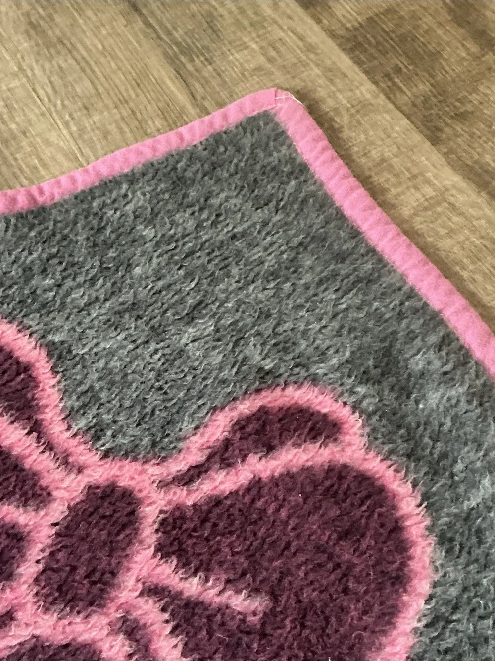 Vintage Biederlack Blanket Disney Minnie Mouse Pink Fleece Throw Reversible Lrg